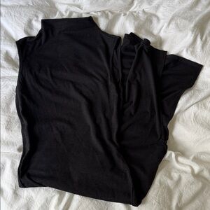 Black Sleeveless Turtleneck Maxi Dress